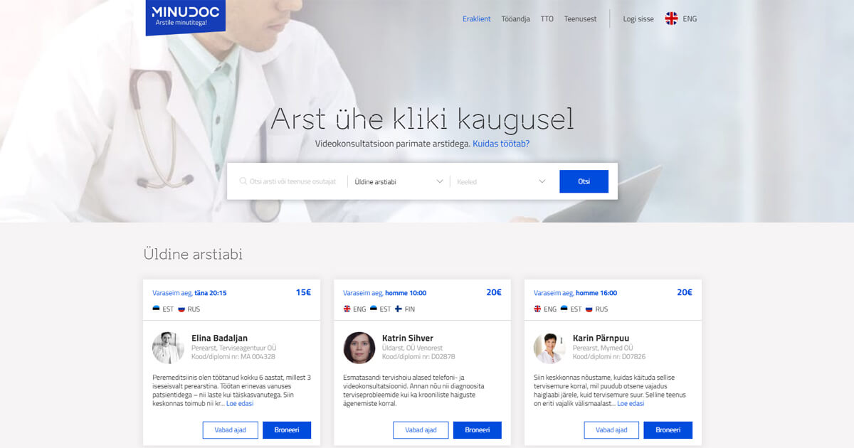 Videokonsultatsioon parimate arstidega, ühe kliki kaugusel - MinuDoc